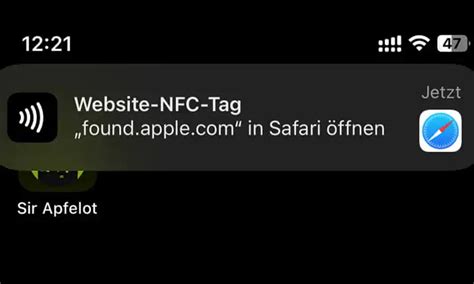 website nfc tag notification